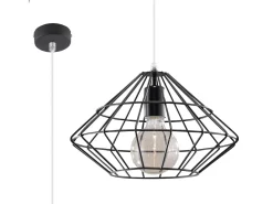 Lámparas colgantes Neoteru industrial de acero - 1 fuentes luminosas 4000K - L.32 x A.120 cm - negro