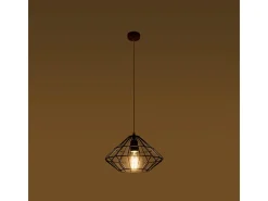 Lámparas colgantes Neoteru industrial de acero - 1 fuentes luminosas 4000K - L.32 x A.120 cm - negro
