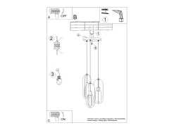 Lámparas Colgantes Nicus Moderno De Acero - 3 Fuentes Luminosas - L.43 X A.130 Cm - Blanco