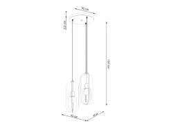 Lámparas Colgantes Nicus Moderno De Acero - 3 Fuentes Luminosas - L.43 X A.130 Cm - Blanco