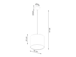 Lámparas Colgantes Nova Minimalista De Tela/Pvc - 1 Fuentes Luminosas - L.30 X A.88 Cm - Negro