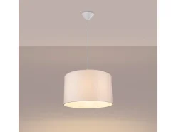Lámparas Colgantes Nova Minimalista De Tela/Pvc - 1 Fuentes Luminosas - L.40 X A.88 Cm - Blanco
