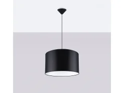 Lámparas Colgantes Nova Minimalista De Tela/Pvc - 1 Fuentes Luminosas - L.40 X A.88 Cm - Negro