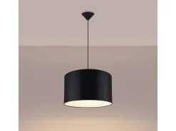 Lámparas Colgantes Nova Minimalista De Tela/Pvc - 1 Fuentes Luminosas - L.40 X A.88 Cm - Negro