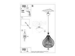 Lámparas colgantes Novidera escandinavo de madera - 1 fuentes luminosas 3000K - L.40 x A.110 cm - madera natural