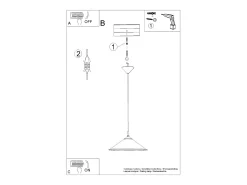 Lámparas colgantes Paloa escandinavo de acero - 1 fuentes luminosas 3000K - L.30 x A.76 cm - blanco