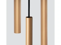 Lámparas Colgantes Pastelo Moderno De Acero - 3 Fuentes Luminosas - L.20 X A.115 Cm - Dorado