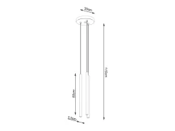 Lámparas Colgantes Pastelo Moderno De Acero - 3 Fuentes Luminosas - L.20 X A.115 Cm - Dorado