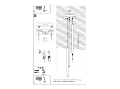Lámparas Colgantes Pastelo Moderno De Acero - 3 Fuentes Luminosas - L.20 X A.90 Cm - Brillo Dorado