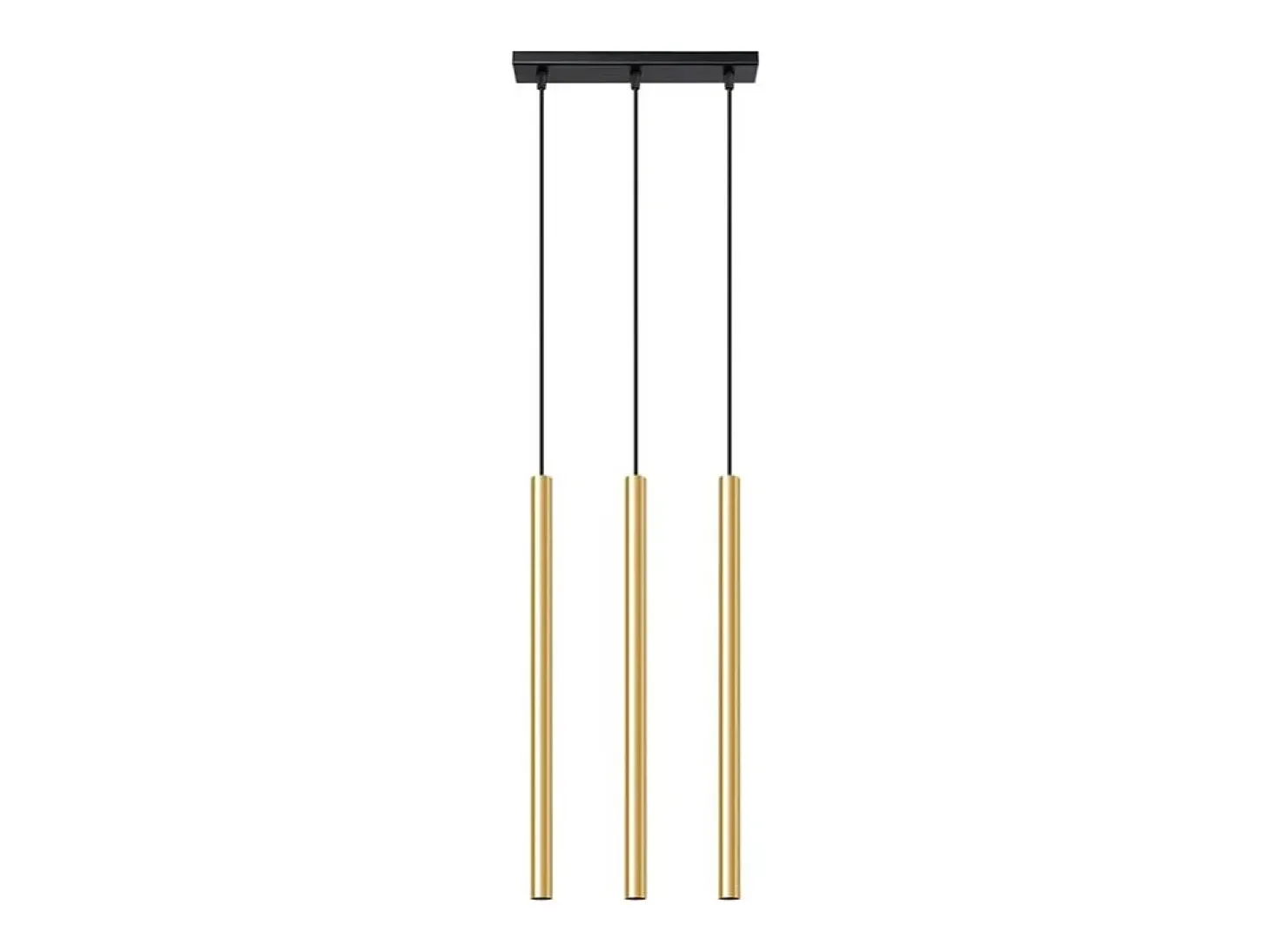 Lámparas Colgantes Pastelo Moderno De Acero - 3 Fuentes Luminosas - L.30 X A.90 Cm - Brillo Dorado