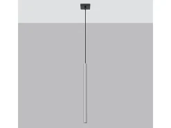 Lámparas Colgantes Pastelo Moderno De Acero - 1 Fuentes Luminosas - L.8 X A.100 Cm - Cromo