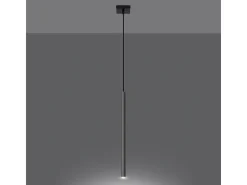 Lámparas Colgantes Pastelo Moderno De Acero - 1 Fuentes Luminosas - L.8 X A.100 Cm - Cromo