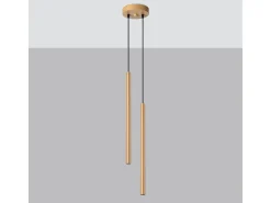Lámparas Colgantes Pastelo Moderno De Acero - 2 Fuentes Luminosas - L.15 X A.118 Cm - Dorado