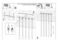 Lámparas Colgantes Pastelo Moderno De Acero/Madera - 5 Fuentes Luminosas - L.45 X A.100 Cm - Madera