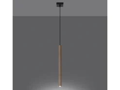 Lámparas Colgantes Pastelo Moderno De Acero/Madera - 1 Fuentes Luminosas - L.8 X A.120 Cm - Madera