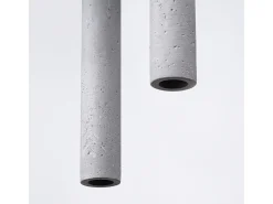 Lámparas Colgantes Pastelo Moderno De Concreto - 3 Fuentes Luminosas - L.19,5 X A.115 Cm - Gris