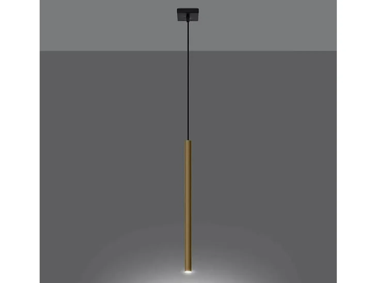Lámparas Colgantes Pastelo Moderno De Acero - 1 Fuentes Luminosas - L.8 X A.100 Cm - Brillo Dorado