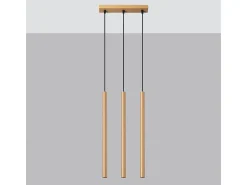 Lámparas Colgantes Pastelo Moderno De Acero - 3 Fuentes Luminosas - L.30 X A.115 Cm - Dorado