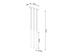Lámparas Colgantes Pastelo Moderno De Acero - 3 Fuentes Luminosas - L.30 X A.115 Cm - Dorado