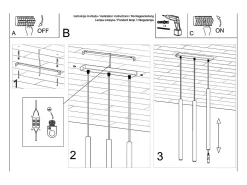 Lámparas Colgantes Pastelo Moderno De Acero - 3 Fuentes Luminosas - L.30 X A.115 Cm - Dorado