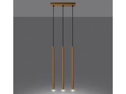 Lámparas Colgantes Pastelo Moderno De Acero - 3 Fuentes Luminosas - L.30 X A.115 Cm - Dorado