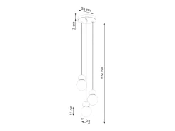 Lámparas Colgantes Pekka Escandinavo De Vidrio/Madera - 3 Fuentes Luminosas - L.31 X A.124 Cm - Blanco/Madera Natural