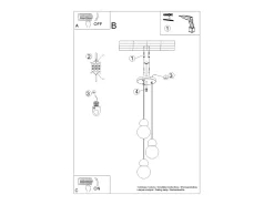 Lámparas Colgantes Pekka Escandinavo De Vidrio/Madera - 3 Fuentes Luminosas - L.31 X A.124 Cm - Blanco/Madera Natural