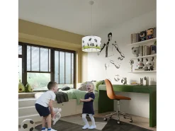 Lámparas Colgantes Piłka Moderno De Cloruro De Polivinilo - 1 Fuentes Luminosas - L.40 X A.82 Cm - Blanco/Negro/Verde