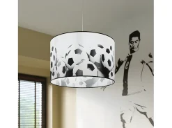 Lámparas Colgantes Piłka Moderno De Cloruro De Polivinilo - 1 Fuentes Luminosas - L.40 X A.82 Cm - Blanco Negro