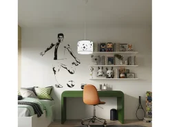 Lámparas Colgantes Piłka Moderno De Cloruro De Polivinilo - 1 Fuentes Luminosas - L.30 X A.82 Cm - Blanco Negro