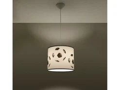 Lámparas Colgantes Piłka Moderno De Cloruro De Polivinilo - 1 Fuentes Luminosas - L.30 X A.82 Cm - Blanco Negro