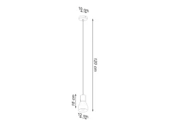 Lámparas colgantes Polaric moderno de betoNo aplicablerewno - 1 fuentes luminosas 3000K - L.10 x A.120 cm - negro/madera natural
