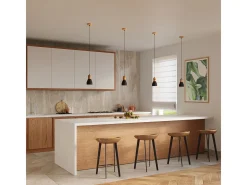 Lámparas colgantes Polaric moderno de betoNo aplicablerewno - 1 fuentes luminosas 3000K - L.10 x A.120 cm - negro/madera natural