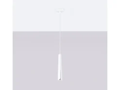 Lámparas Colgantes Prysm Escandinavo De Acero - 1 Fuentes Luminosas - L.8 X A.120 Cm - Blanco