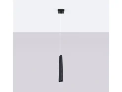 Lámparas Colgantes Prysm Escandinavo De Acero - 1 Fuentes Luminosas - L.8 X A.120 Cm - Negro