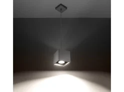 Lámparas Colgantes Quad Moderno De Aluminio - 1 Fuentes Luminosas - L.10 X A.110 Cm - Gris