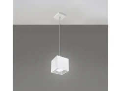 Lámparas colgantes Quadx moderno de aluminio - 1 fuentes luminosas 3000K - L.10 x A.110 cm - blanco