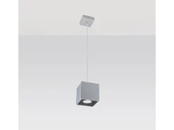 Lámparas colgantes Quadx moderno de aluminio - 1 fuentes luminosas 3000K - L.10 x A.110 cm - gris
