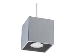 Lámparas colgantes Quadx moderno de aluminio - 1 fuentes luminosas 3000K - L.10 x A.110 cm - gris