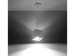 Lámparas colgantes Quadx moderno de aluminio - 1 fuentes luminosas 4000K - L.10 x A.110 cm - blanco