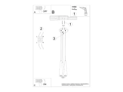 Lámparas colgantes Ravo escandinavo de madera - 3 fuentes luminosas 3000K - L.20 x A.120 cm - madera natural