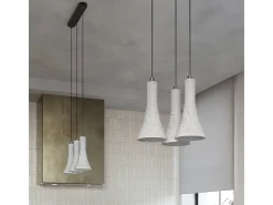 Lámparas Colgantes Rea Moderno De Concreto - 1 Fuentes Luminosas - L.12 X A.125 Cm - Gris
