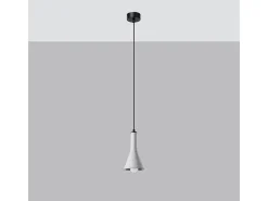 Lámparas Colgantes Rea Moderno De Concreto - 1 Fuentes Luminosas - L.12 X A.125 Cm - Gris