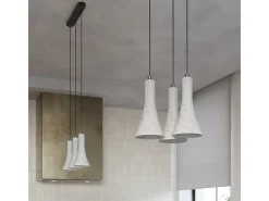 Lámparas Colgantes Rea Moderno De Concreto - 3 Fuentes Luminosas - L.46 X A.110 Cm - Gris