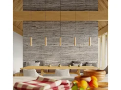 Lámparas colgantes Silno escandinavo de madera - 1 fuentes luminosas 4000K - L.8 x A.105 cm - madera natural