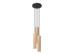 Lámparas colgantes Silno escandinavo de madera - 3 fuentes luminosas 4000K - L.20 x A.100 cm - madera natural