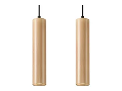 Lámparas colgantes Silno escandinavo de madera - 2 fuentes luminosas 3000K - L.30 x A.90 cm - madera natural