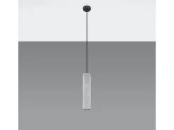 Lámparas colgantes Solvix industrial de concreto - 1 fuentes luminosas 3000K - L.8 x A.105 cm - gris