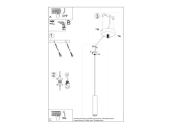 Lámparas colgantes Solvix industrial de concreto - 1 fuentes luminosas 4000K - L.8 x A.105 cm - gris