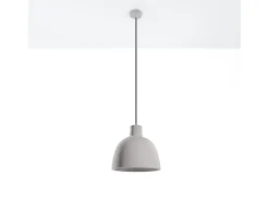 Lámparas colgantes Solyma industrial de concreto - 1 fuentes luminosas 3000K - L.28 x A.128 cm - gris